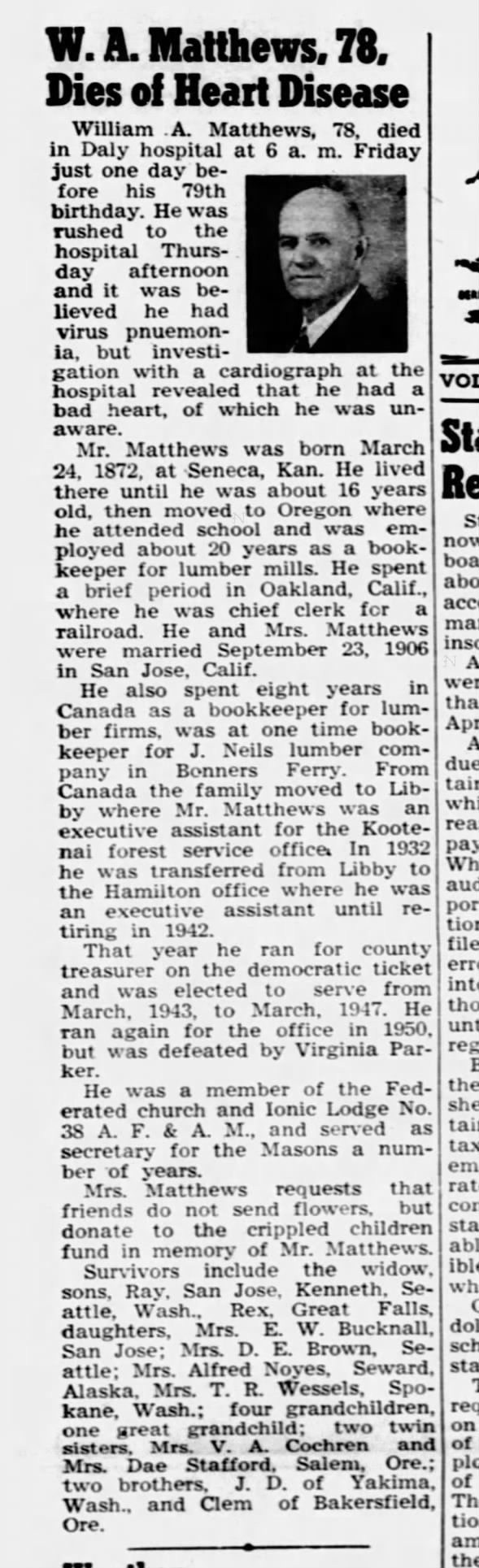 Clipping from Ravalli Republic